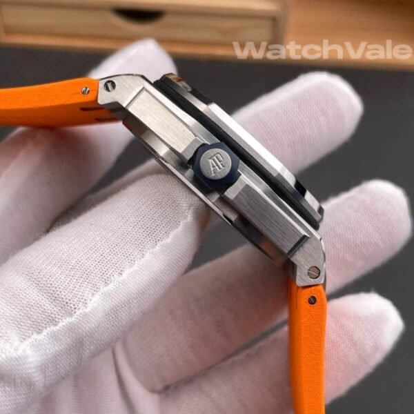 Orange Méga Tapisserie dial blue inner bezel Audemars Piguet Royal Oak Offshore Diver replica watch