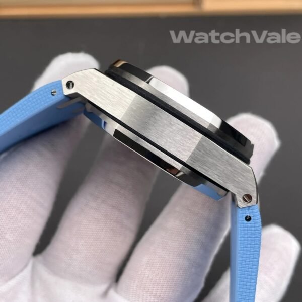 Blue Méga Tapisserie dial orange chronograph hands Audemars Piguet Royal Oak Offshore replica watch