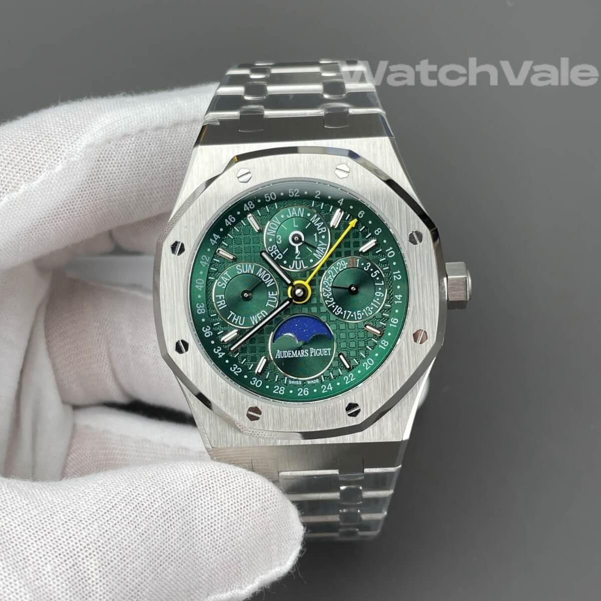Green Grande Tapisserie dial moonphase Audemars Piguet Royal Oak replica watch