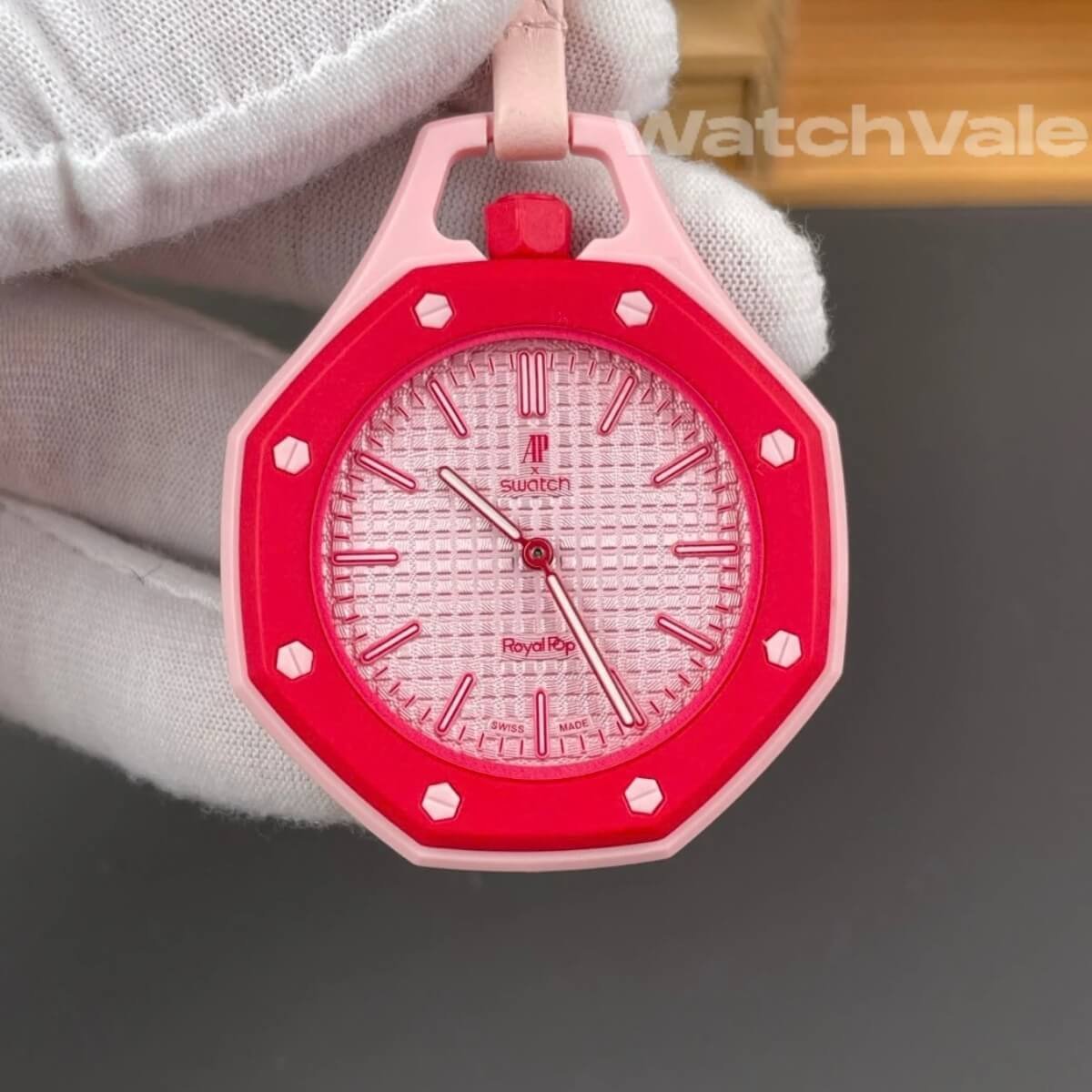 Audemars Piguet x Swatch Royal Pop Otto Rosso SSX03R100N bezel side view replica