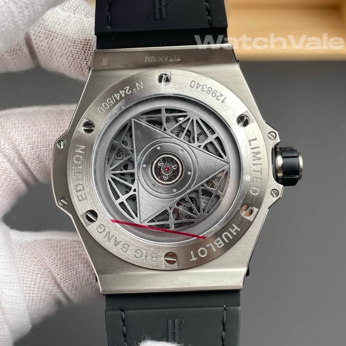 Hublot Big Bang Sang Bleu titanium bezel side view replica