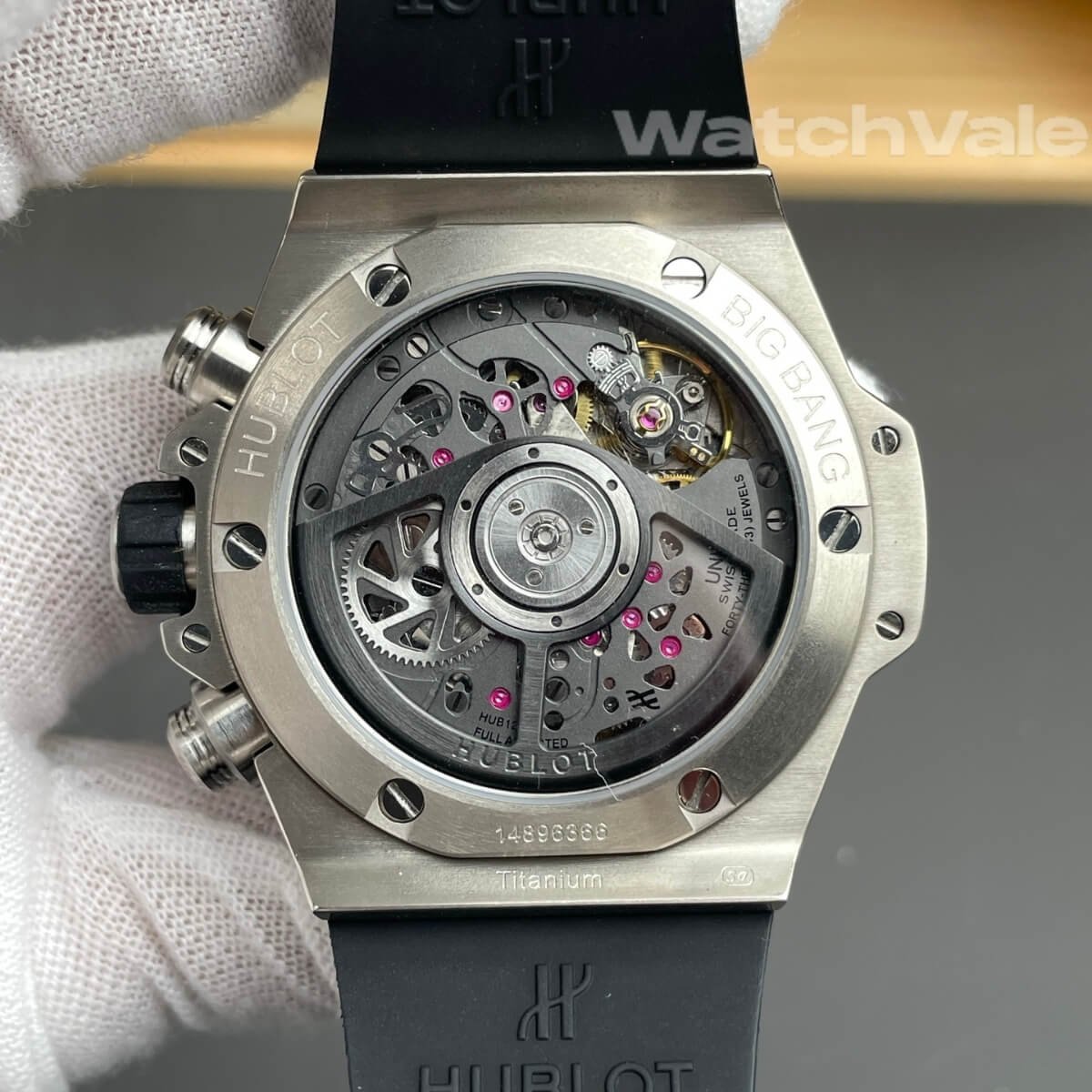 Hublot Big Bang Unico Titanium black rubber strap detail replica