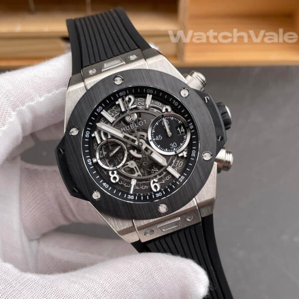 Black skeleton dial titanium ceramic Hublot Big Bang replica watch