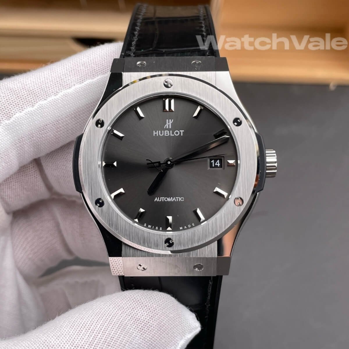 Grey sunray dial titanium Hublot Classic Fusion replica watch