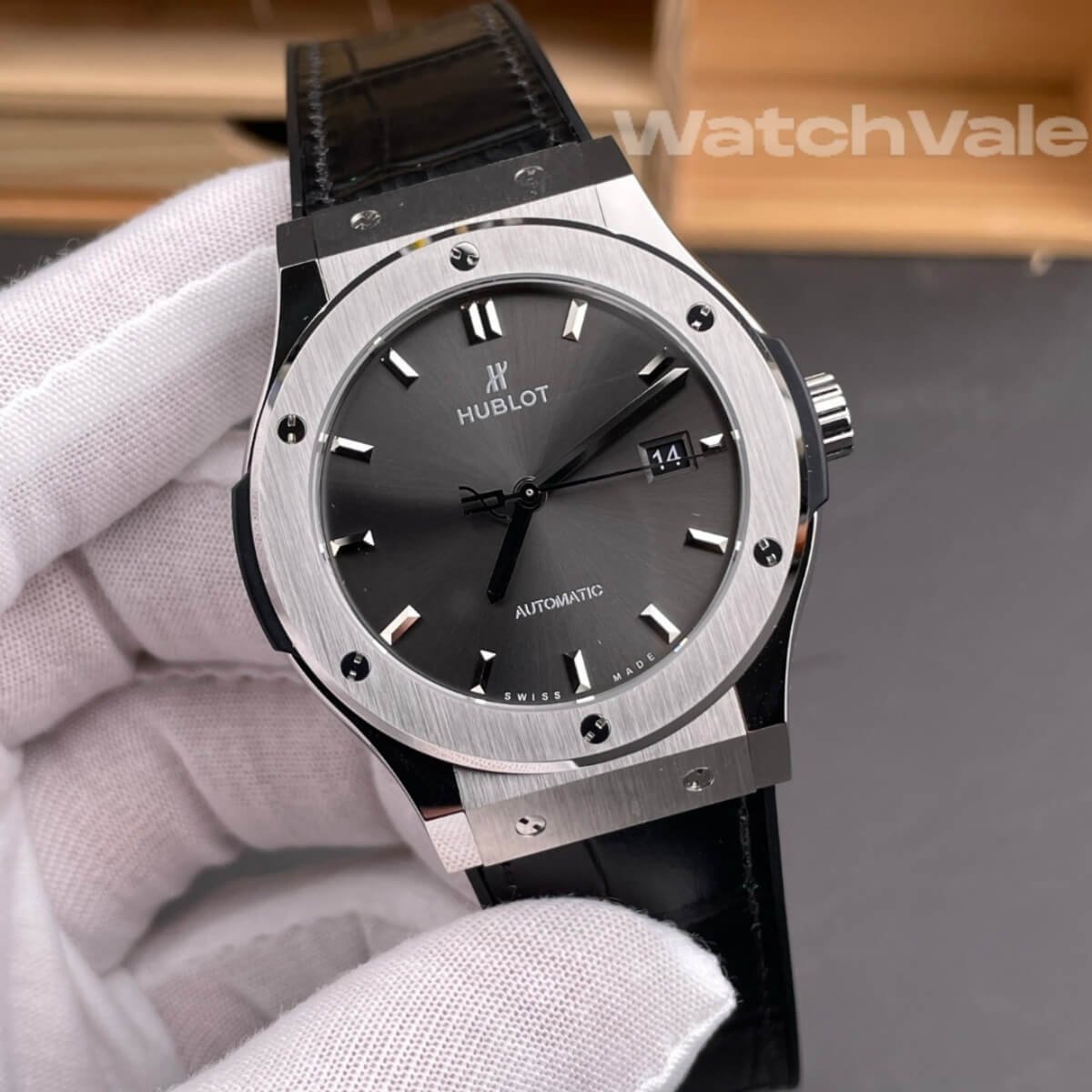 Hublot Classic Fusion Racing Grey Titanium bezel side view replica