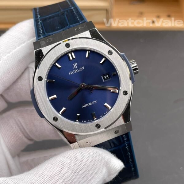Blue sunray dial titanium Hublot Classic Fusion replica watch