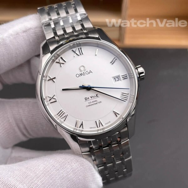 Omega De Ville Co-Axial 41mm stainless steel bracelet replica on wrist