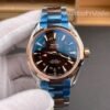 Omega Seamaster Aqua Terra GMT red gold steel bracelet replica on wrist