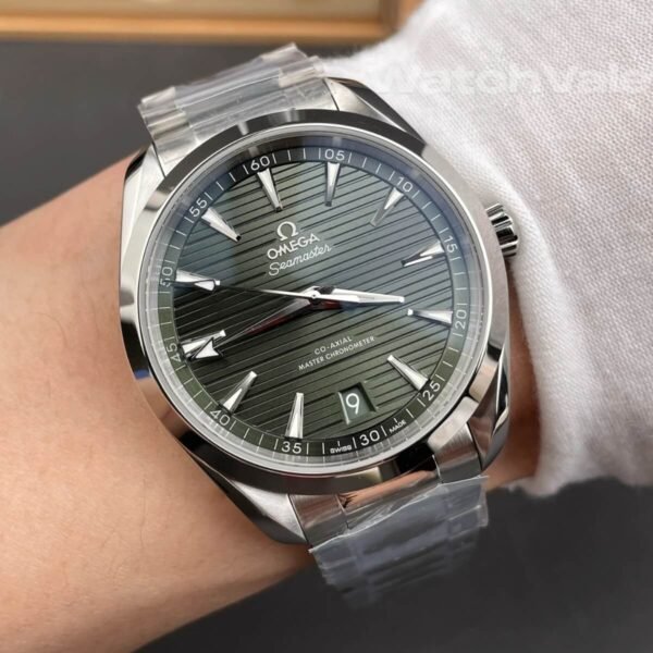 Omega Seamaster Aqua Terra 41mm full view green teak dial replica