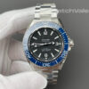 Omega Seamaster Planet Ocean black dial blue bezel close-up replica watch