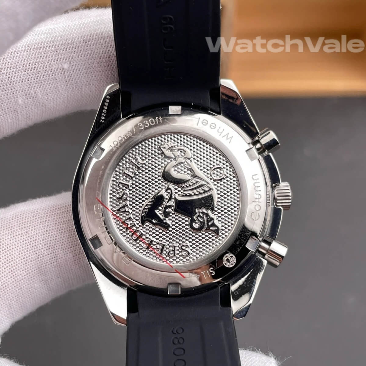 Omega Speedmaster Racing Clous de Paris subdials close-up replica watch