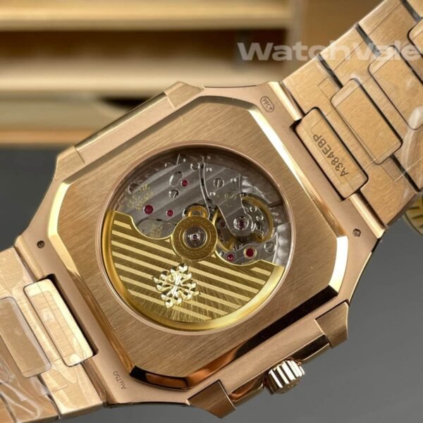 Brown embossed dial Patek Philippe Cubitus rose gold replica watch