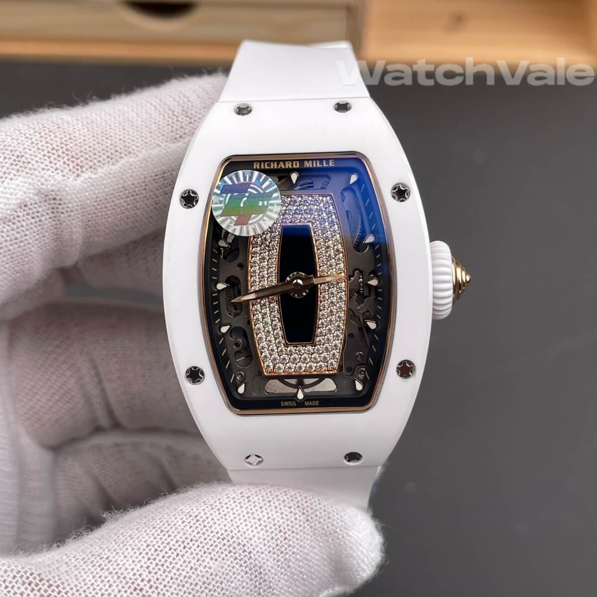 Richard Mille RM 07-01 White ATZ Ceramic replica on wrist