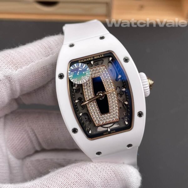 Skeletonized dial Richard Mille RM 07-01 rose gold diamond replica watch