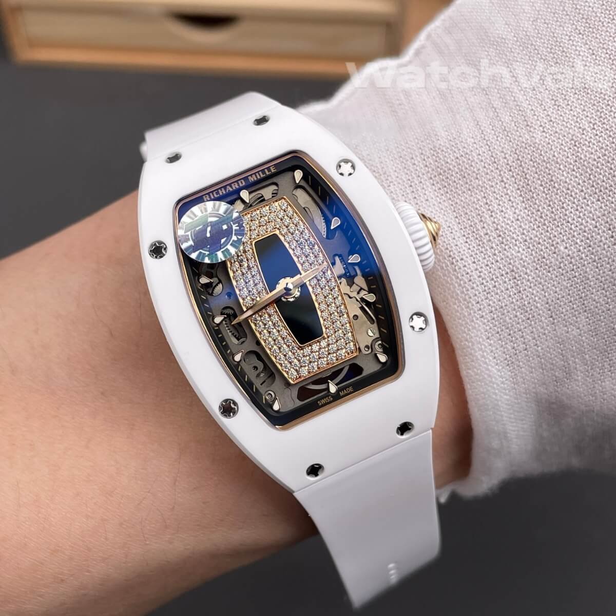 Richard Mille RM 07-01 White ATZ Ceramic replica watch back view