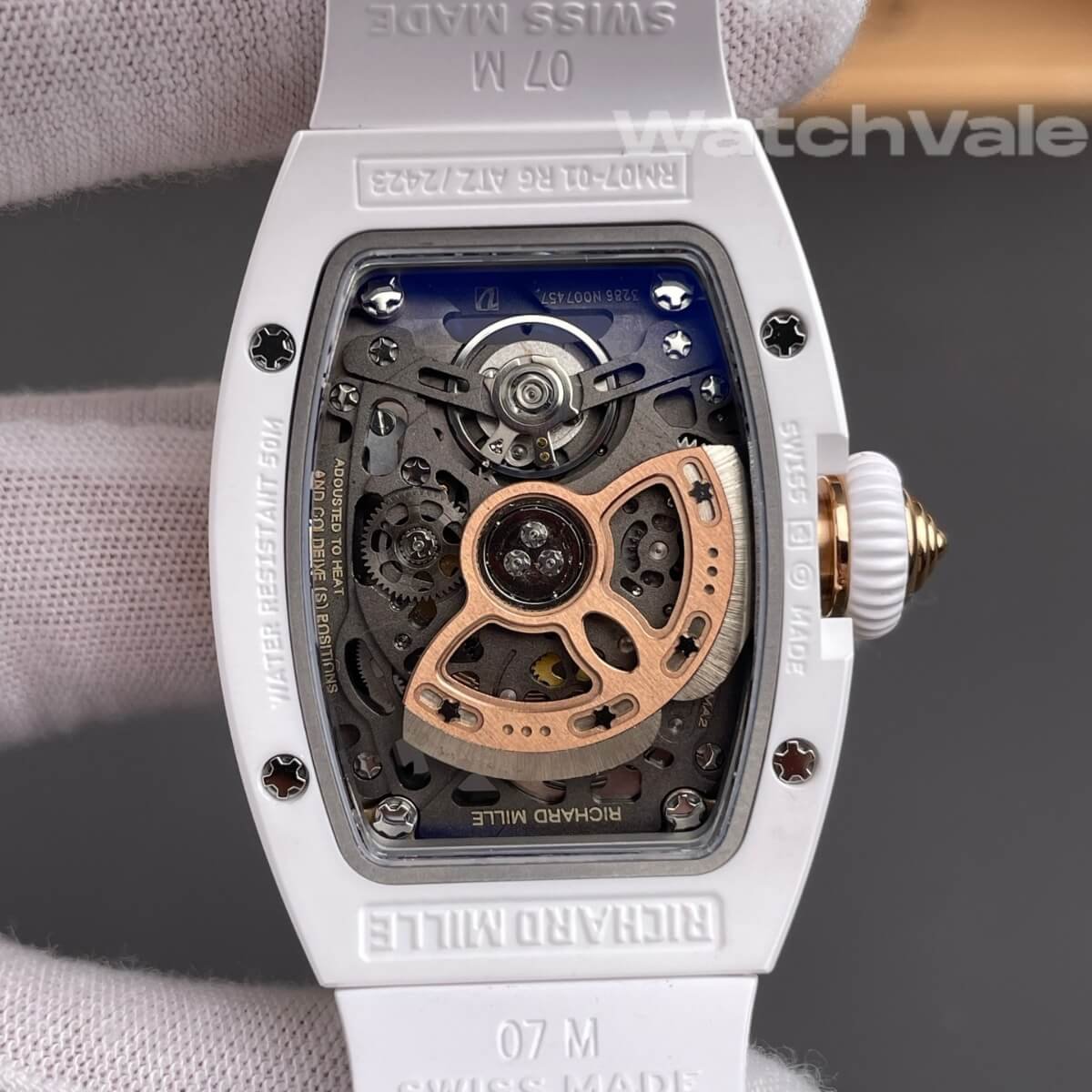 Richard Mille RM 07-01 White Ceramic case side view replica