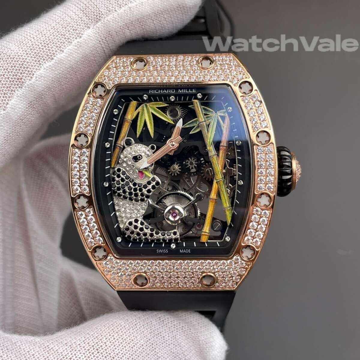Richard Mille RM 26-01 Tourbillon Panda rose gold super clone replica