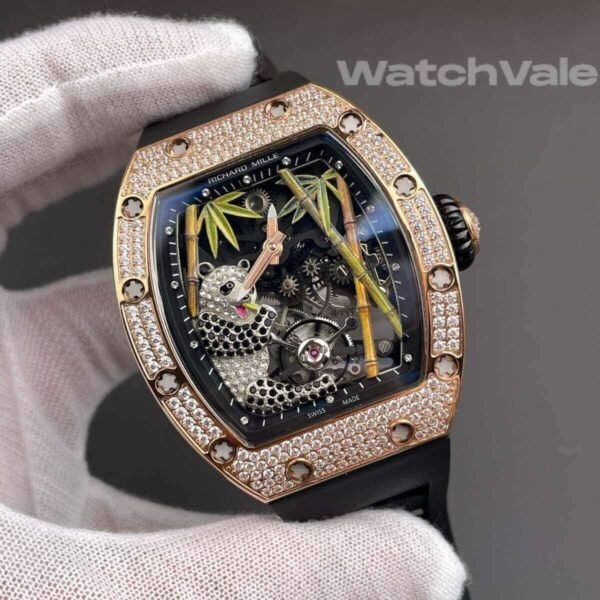 Richard Mille RM 26-01 Panda diamond dial close-up replica watch