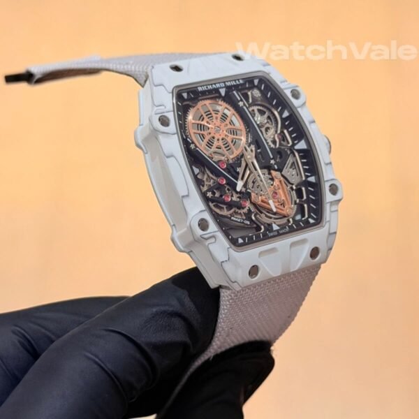 Skeletonized flying tourbillon dial Richard Mille Nadal replica watch
