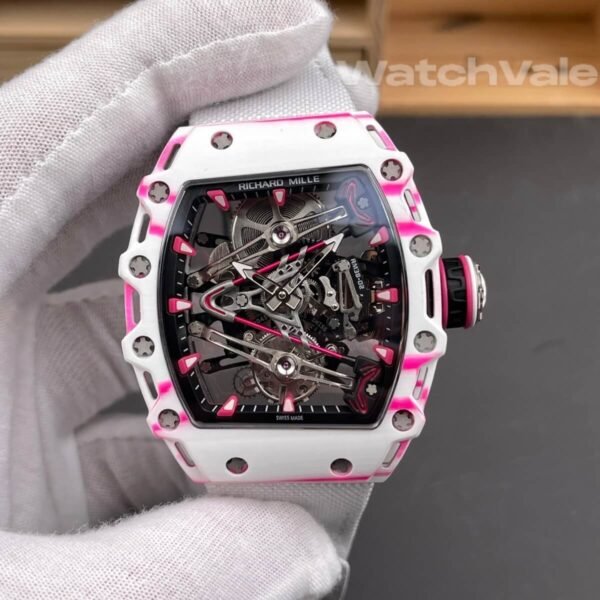 Richard Mille RM 38-02 Bubba Watson Tourbillon white pink super clone replica