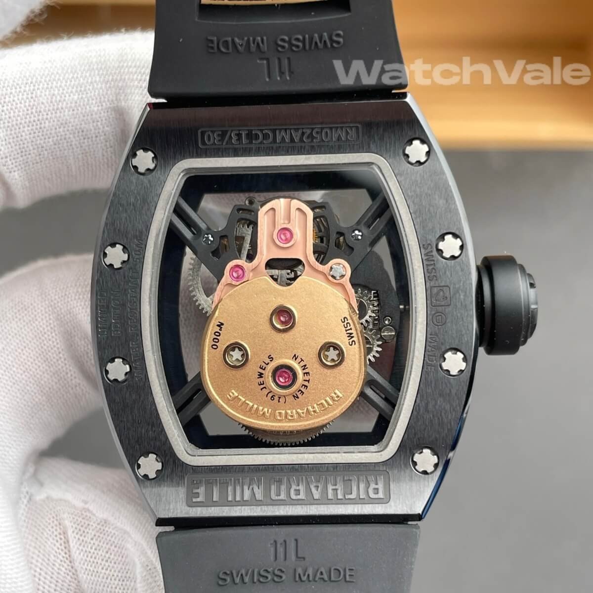 Richard Mille RM 52-01 Skull black ceramic case side view replica