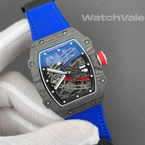 Richard Mille RM 67-02 Sébastien Ogier blue strap replica on wrist