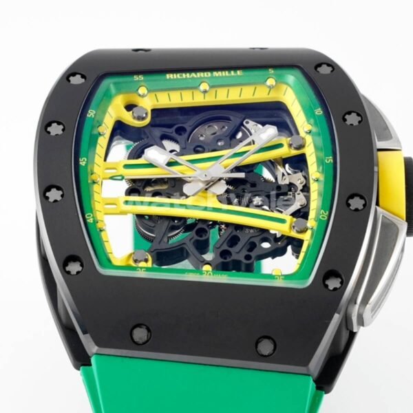 Richard Mille RM 67-02 green yellow Quartz TPT replica on wrist
