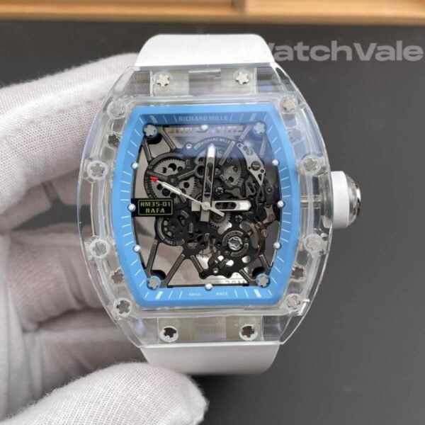 Richard Mille RM35-01 skeleton dial close-up replica watch