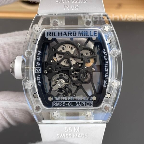 Richard Mille RM35-01 blue crystal case side view replica