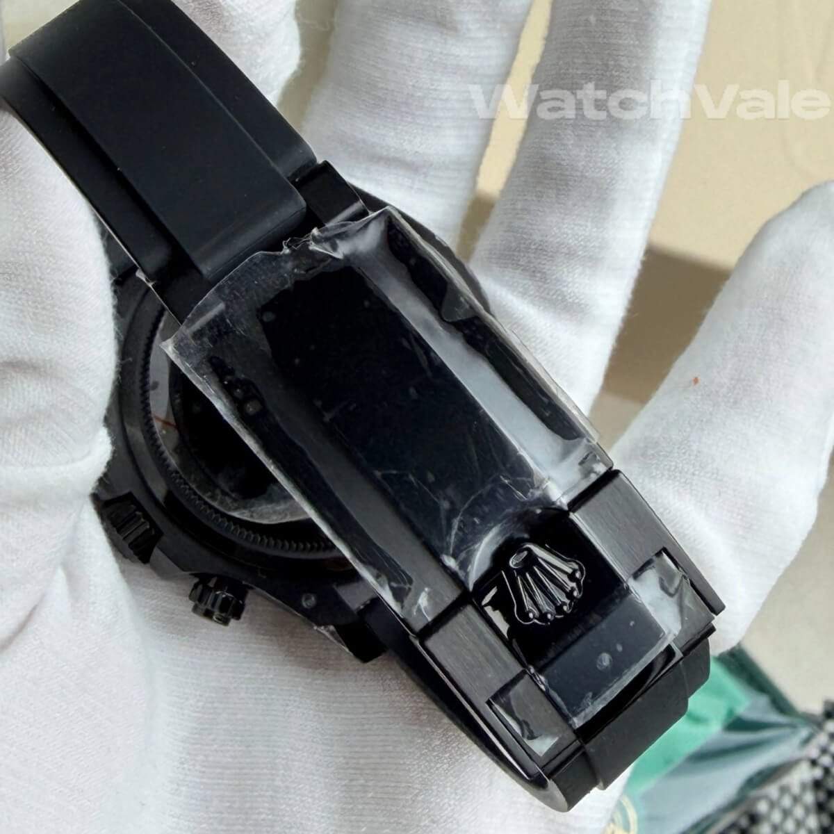 Rolex Cosmograph Daytona black rubber strap detail replica
