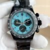 Turquoise blue dial black carbon bezel Rolex Daytona replica watch
