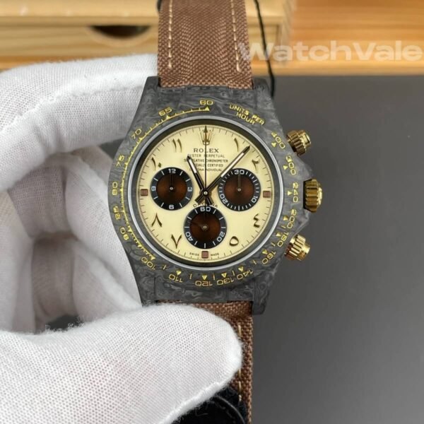 Rolex Daytona DiW Desert Eagle Arabic dial close-up replica watch