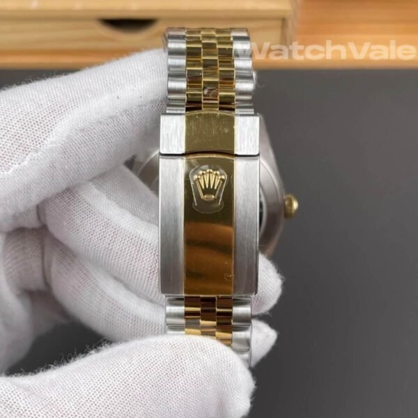 Rolex Datejust 41 full view black diamond yellow gold replica