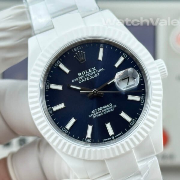 Rolex Datejust dark blue dial hour markers replica watch