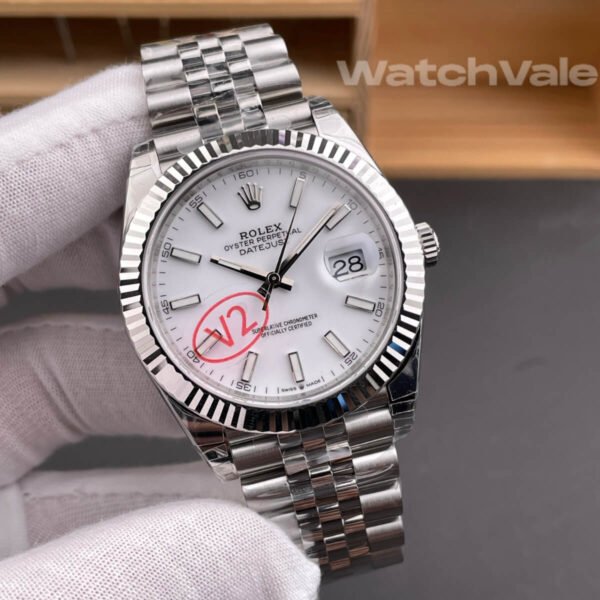 Rolex Datejust 41 white dial fluted bezel Jubilee bracelet super clone