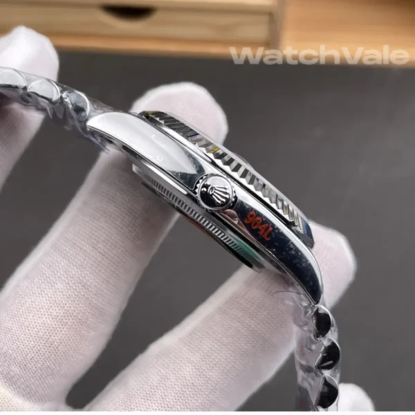 Rolex Day-Date Silver Dial Fluted Bezel President Bracelet Super Clone Replica - Image 3