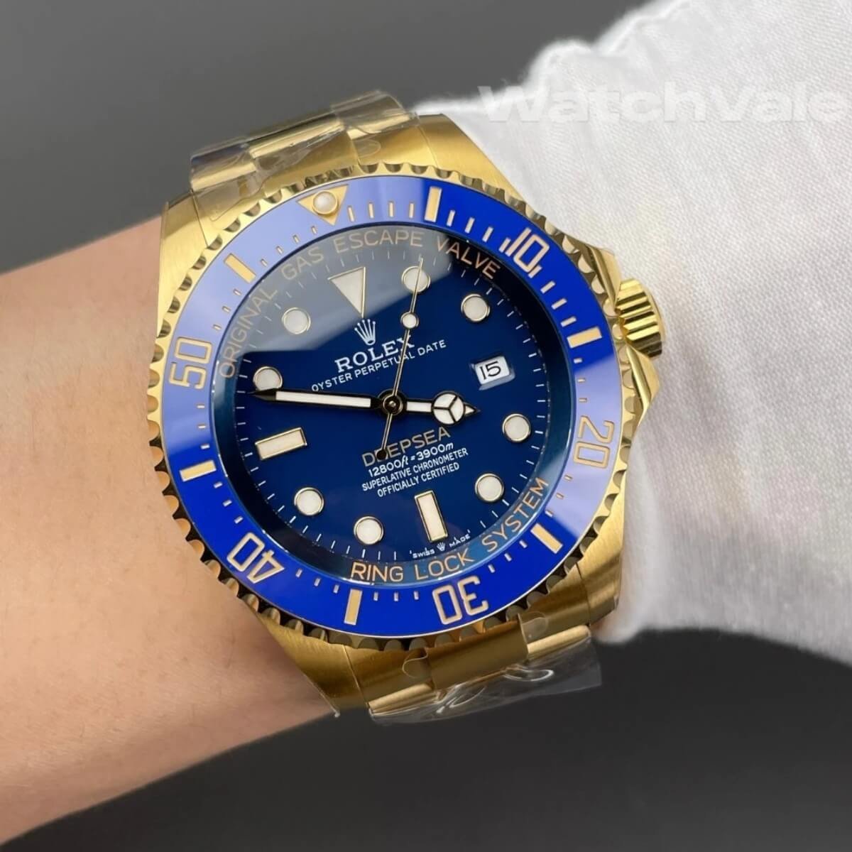 Rolex Deepsea 136668LB yellow gold replica watch back view