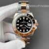 Rolex GMT-Master II Root Beer black dial close-up replica watch