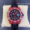 Rolex Submariner DIW Red Devil red black dial close-up replica watch