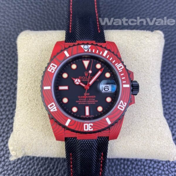 Rolex Submariner DIW Red Devil red black dial close-up replica watch