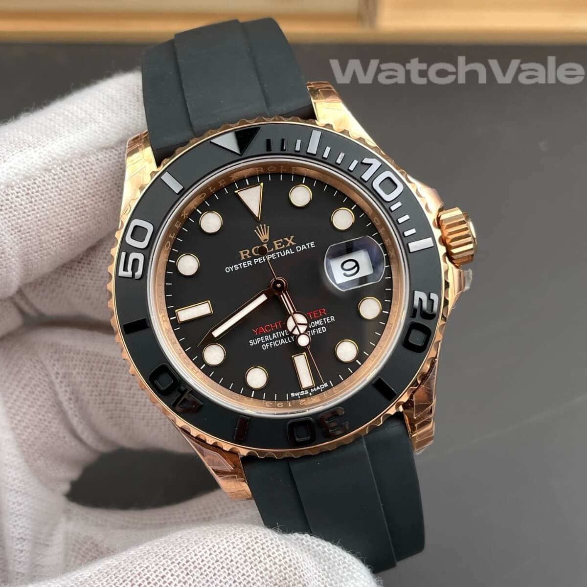 Yacht-Master 40 126655 intense black dial Oysterflex super clone watch
