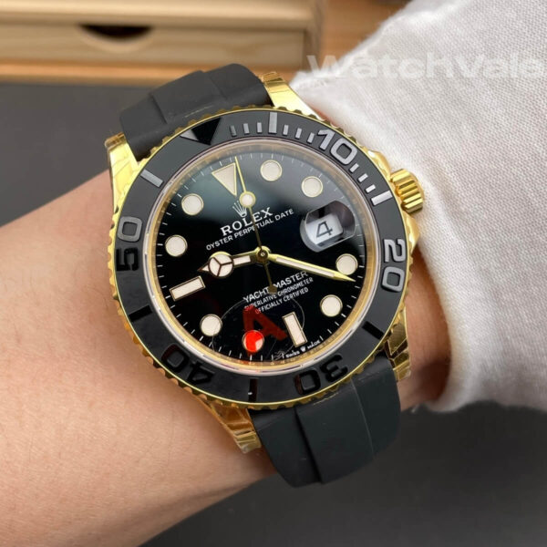 Rolex Yacht-Master 42 226658 full view yellow gold black ceramic replica