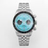 Tudor Black Bay Chrono turquoise dial close-up replica watch