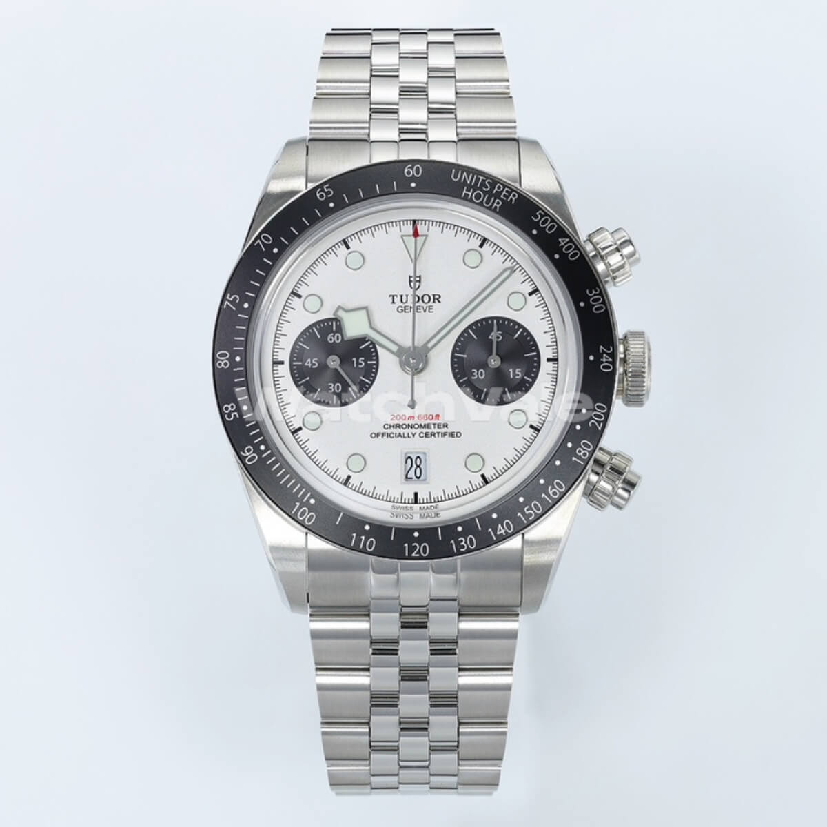 Tudor Black Bay Chrono M79360N-0014 stainless steel replica on wrist