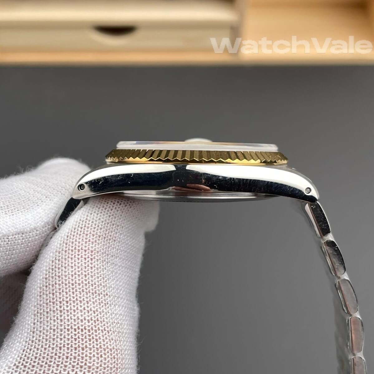 Tudor Prince Date+Day 76213 two-tone bracelet replica on wrist