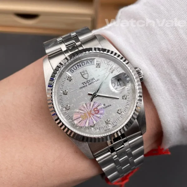 Tudor Prince Date+Day 76214 replica watch back view