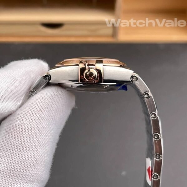 Omega Constellation crystal white silvery dial close-up replica watch