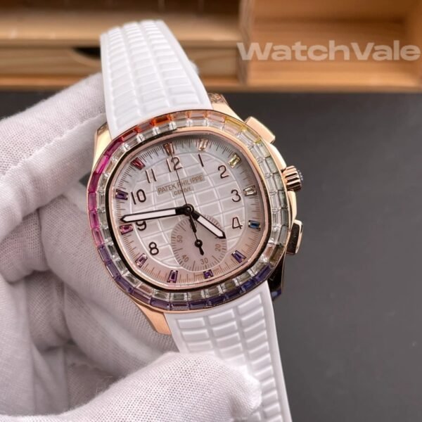 Patek Philippe Aquanaut Luce Rainbow 7968/300R-001 white MOP dial 1:1 super clone