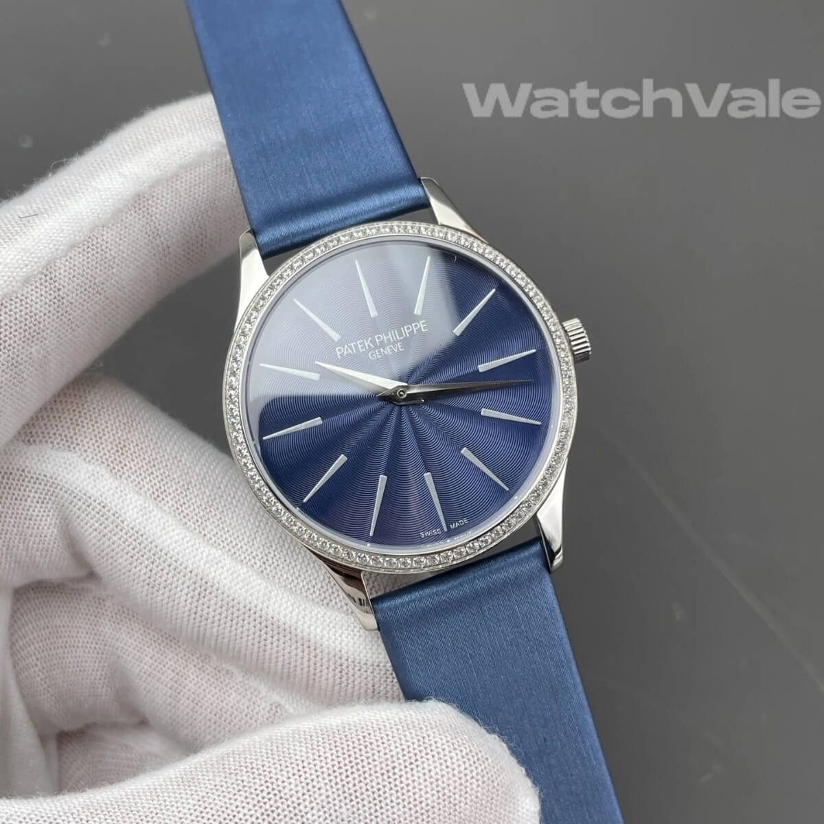 Patek Philippe Calatrava 4997/200G-001 midnight blue dial diamond bezel 1:1 super clone