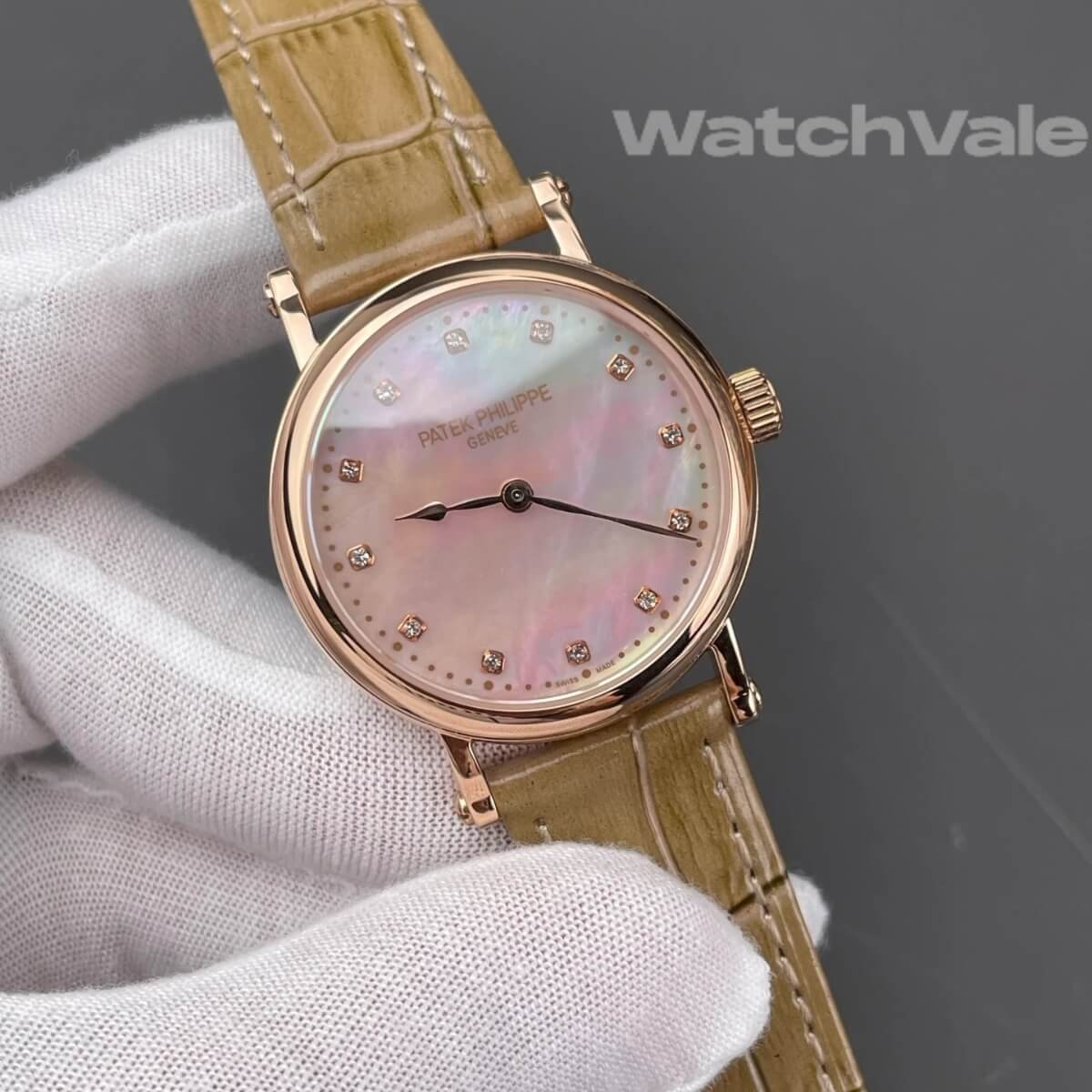 Patek Philippe Calatrava 34.6mm pink mother of pearl dial 1:1 super clone